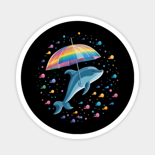 Porpoise Rainy Day With Umbrella Magnet